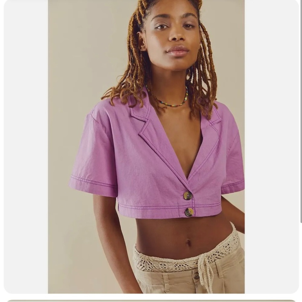 NWT Free People Purple Honeydew Cropped Top
